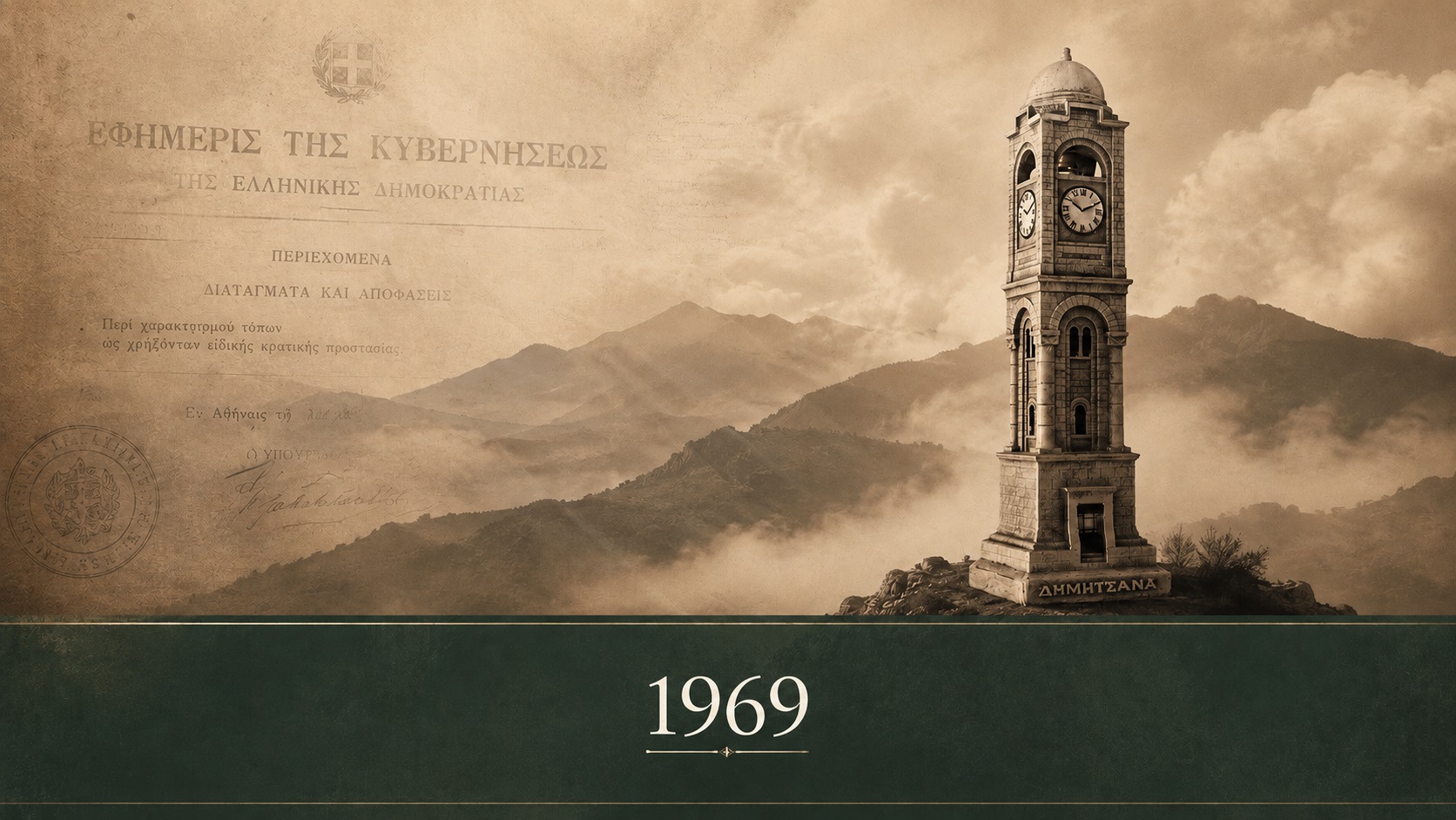 Παραδοσιακά πέτρινα σπίτια της Δημητσάνας, συνδεδεμένα με τον πρώτο χαρακτηρισμό προστασίας του οικισμού το 1969.